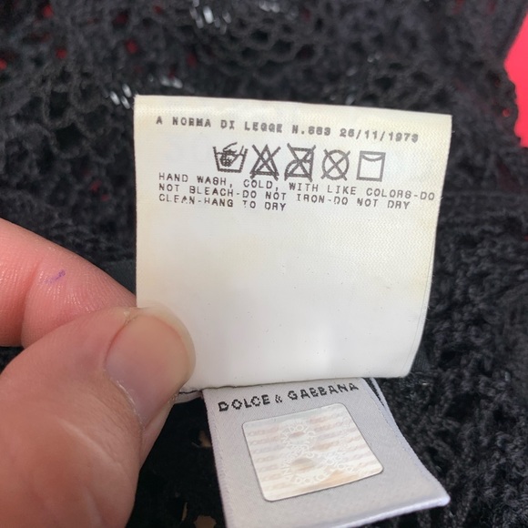 Dolce and Gabbana Size 40 black crochet beaded top - Picture 8 of 13